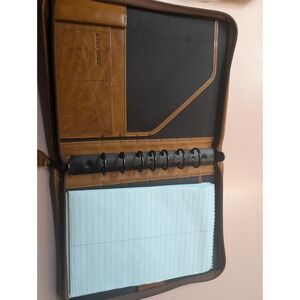 Day-Timer Planner Organizer Zipper Brown Leather 7-Ring Binder 7x10 Cowhide Cove